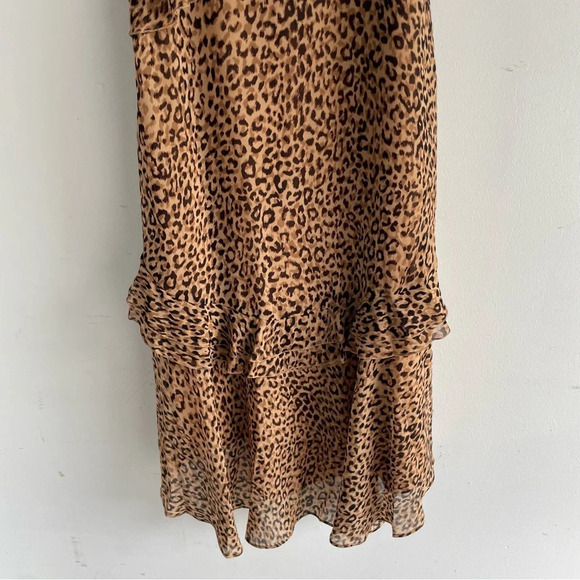 New! Charles Henry Brown Leopard Print Tiered Ruffle Dress nwt 22417 - Picture 6 of 11